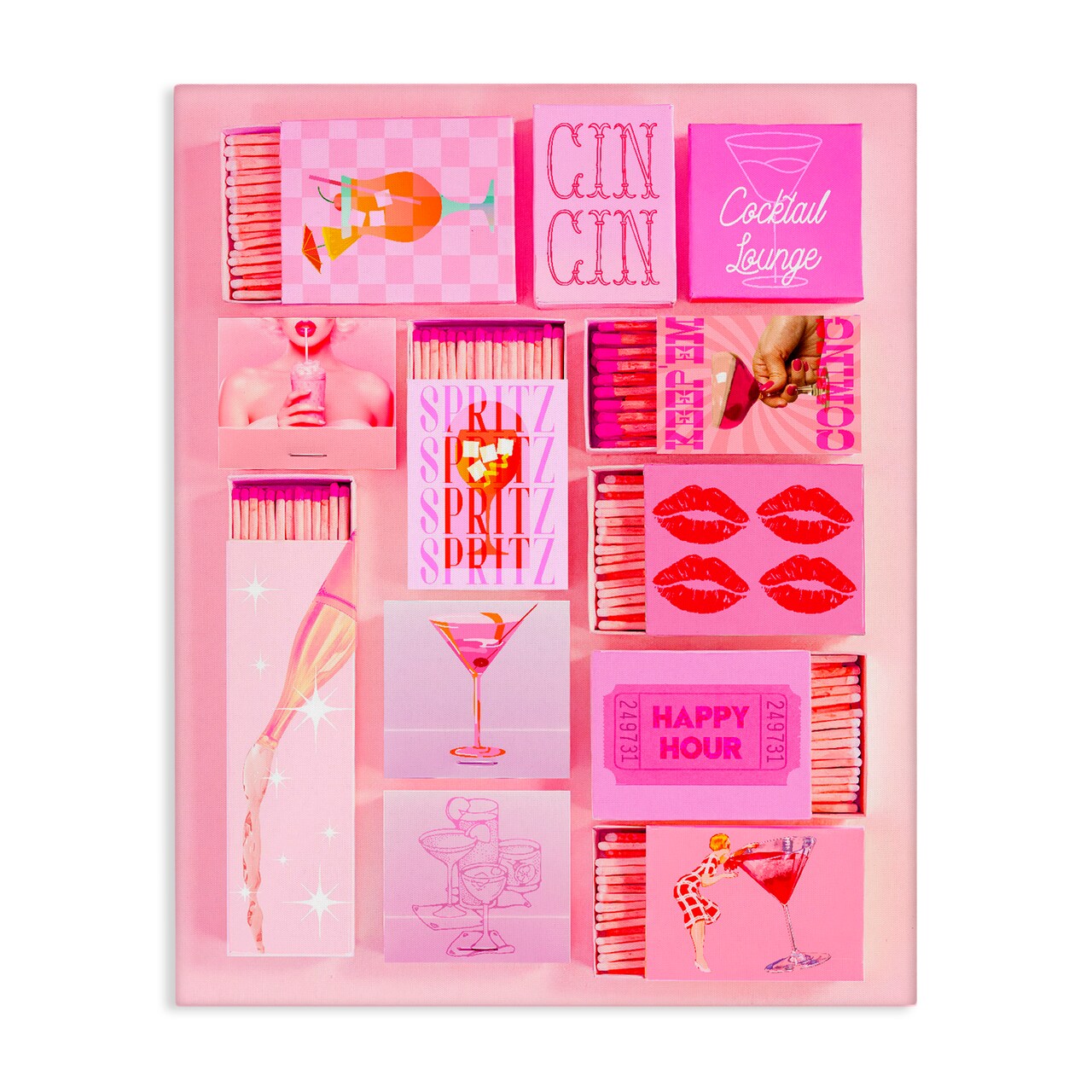 Stupell Industries Feminine Glam Matches Canvas, design by Lil' Rue